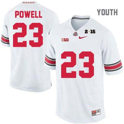 Ohio State Buckeyes Youth Tyvis Powell #23 White Authentic Nike 2015 Patch College NCAA Stitched Football Jersey AQ19G03FV